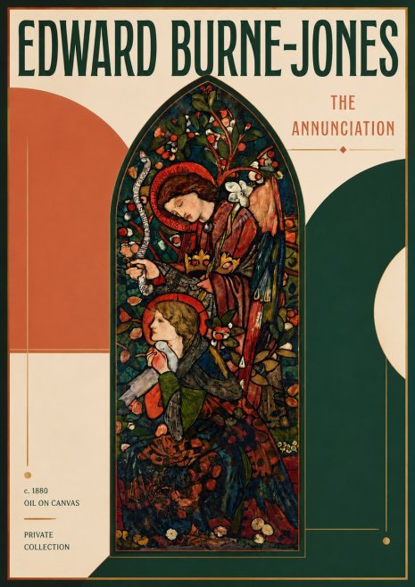 Edward Burne-Jones The Annunciation I No4 - Póster