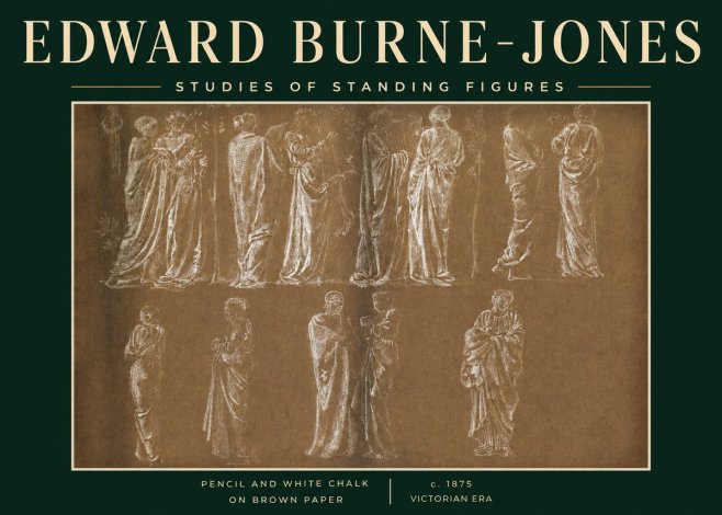 Edward Burne-Jones Studies of Standing Figures No3 - Póster