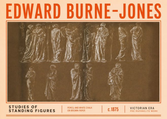 Edward Burne-Jones Studies of Standing Figures No6 - Póster