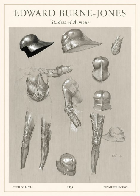 Edward Burne-Jones Studies of Armour No1 - Póster