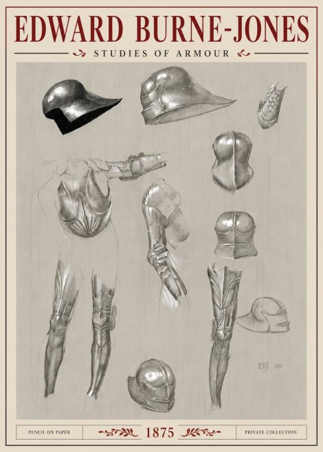 Edward Burne-Jones Studies of Armour No6 - Póster