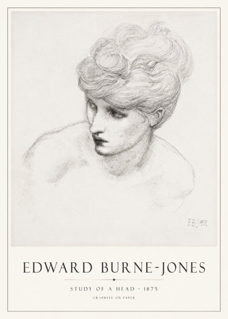 Edward Burne-Jones Study of a Head No1 - Póster