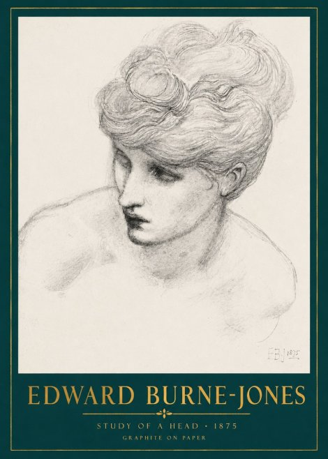 Edward Burne-Jones Study of a Head No2 - Póster