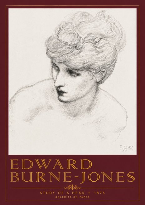 Edward Burne-Jones Study of a Head No4 - Póster