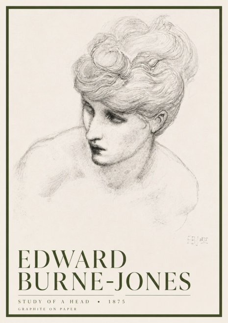 Edward Burne-Jones Study of a Head No6 - Póster
