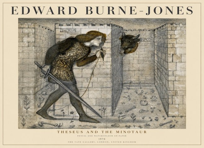 Edward Burne-Jones Theseus and the Minotaur No1 - Póster