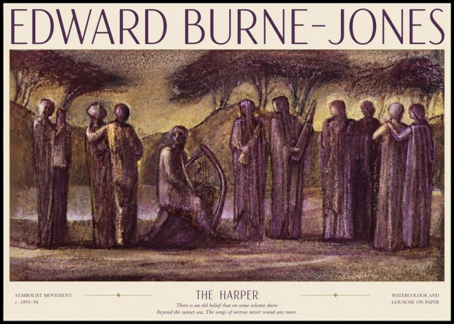 Edward Burne-Jones The Harp of Life No6 - Póster