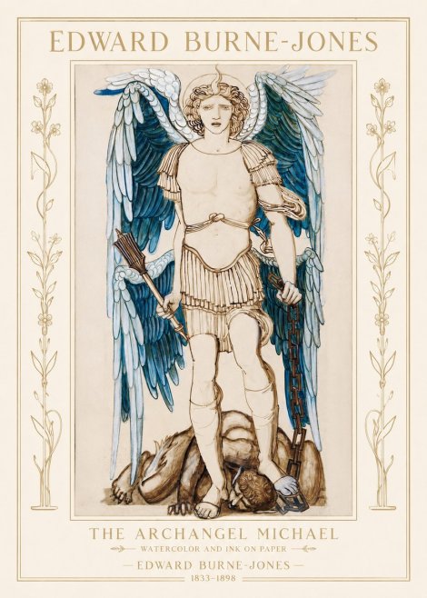 Edward Burne-Jones The Archangel Michael No1 - Póster