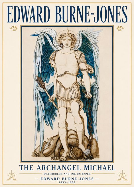 Edward Burne-Jones The Archangel Michael No5 - Póster