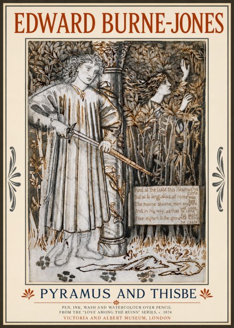 Edward Burne-Jones Pyramus and Thisbe No3 - Póster