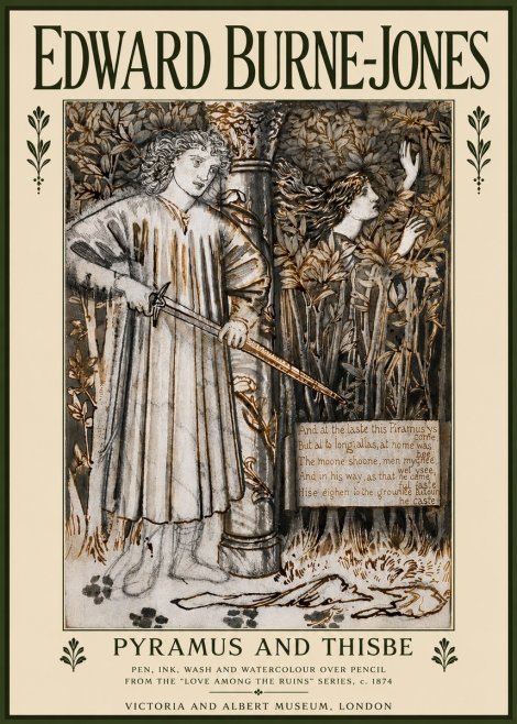 Edward Burne-Jones Pyramus and Thisbe No5 - Póster