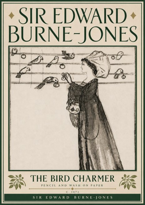 Edward Burne-Jones The Bird Charmer No6 - Póster