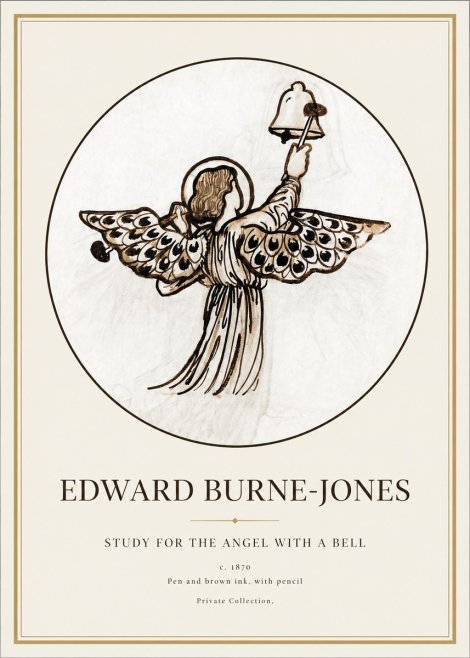 Edward Burne-Jones Study for the Angel with a Bell No1 - Póster