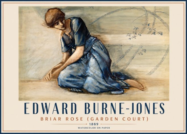 Edward Burne-Jones Briar Rose (Garden Court) No4 - Póster