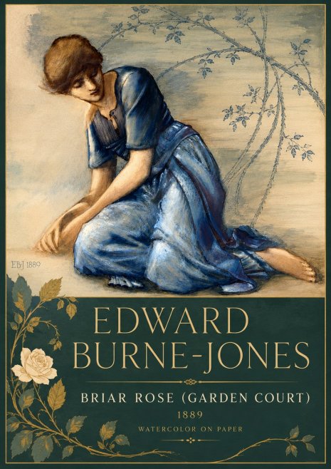 Edward Burne-Jones Briar Rose (Garden Court) No5 - Póster
