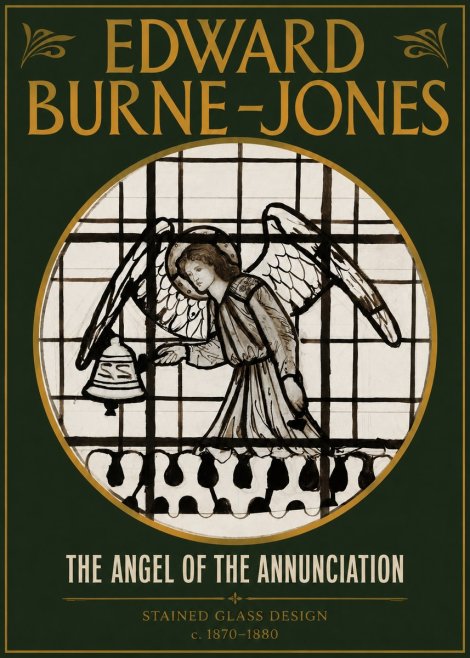 Edward Burne-Jones The Angel of the Annunciation (Stained Glass Design) No2 - Póster
