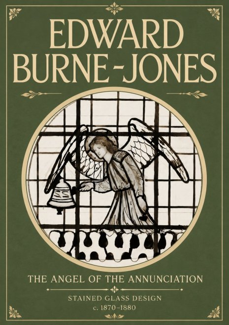 Edward Burne-Jones The Angel of the Annunciation (Stained Glass Design) No4 - Póster