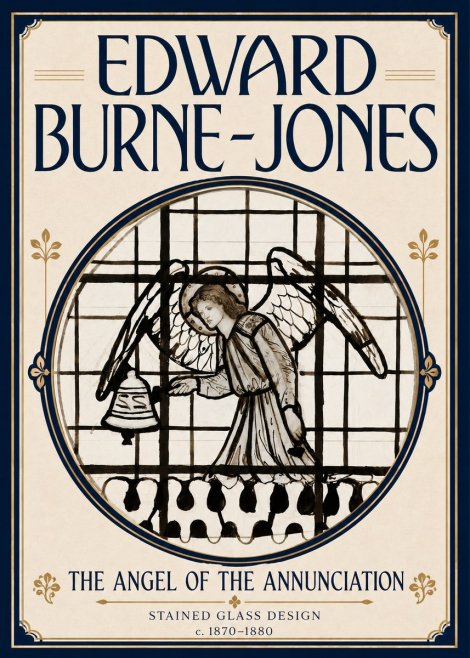Edward Burne-Jones The Angel of the Annunciation (Stained Glass Design) No5 - Póster