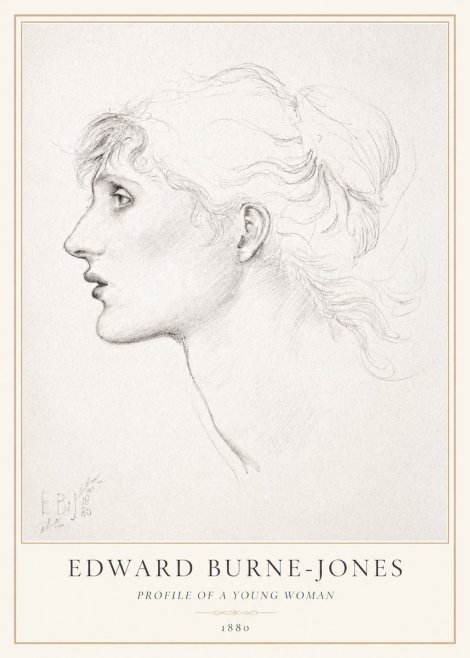 Edward Burne-Jones Profile of a Young Woman No1 - Póster