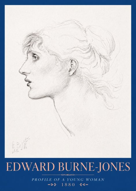 Edward Burne-Jones Profile of a Young Woman No2 - Póster