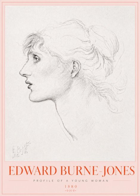 Edward Burne-Jones Profile of a Young Woman No3 - Póster