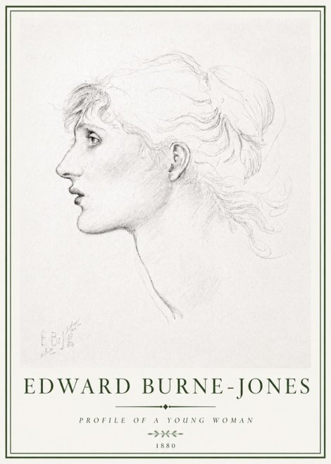 Edward Burne-Jones Profile of a Young Woman No4 - Póster