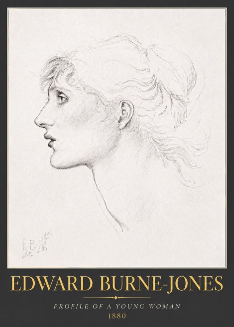 Edward Burne-Jones Profile of a Young Woman No5 - Póster