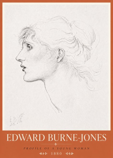 Edward Burne-Jones Profile of a Young Woman No6 - Póster