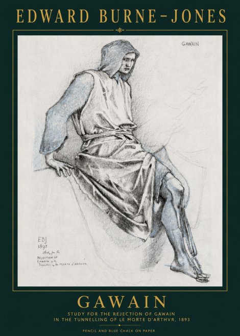 Edward Burne-Jones Gawain - Study for the Rejection of Gawain in the Tunnelling of Le Morte D'arthur, 1893 No3 - Póster
