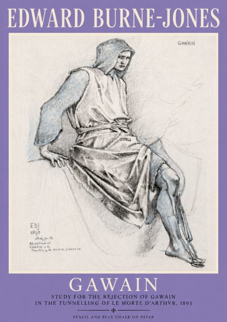 Edward Burne-Jones Gawain - Study for the Rejection of Gawain in the Tunnelling of Le Morte D'arthur, 1893 No4 - Póster