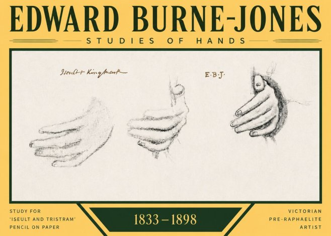 Edward Burne-Jones Study for 'Iseult and Tristram' No3 - Póster