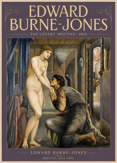 Edward Burne-Jones The Lovers' Meeting No6 - Póster