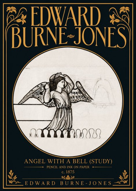 Edward Burne-Jones Angel with a Bell (Study) No5 - Póster