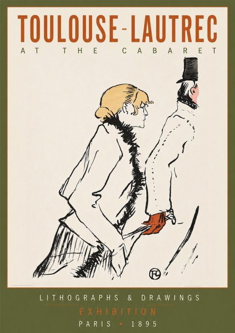 Toulouse-Lautrec At the Cabaret No2 - Póster