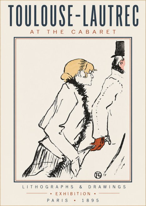Toulouse-Lautrec At the Cabaret No3 - Póster
