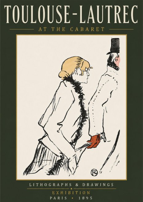Toulouse-Lautrec At the Cabaret No6 - Póster