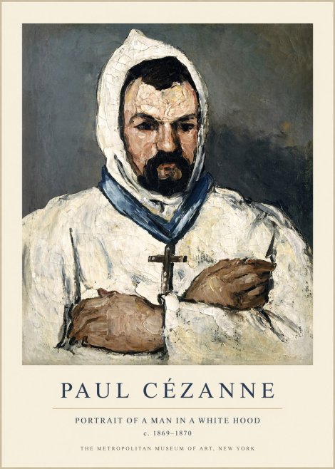 Paul Cézanne Portrait of a Man in a White Hood No1 - Póster