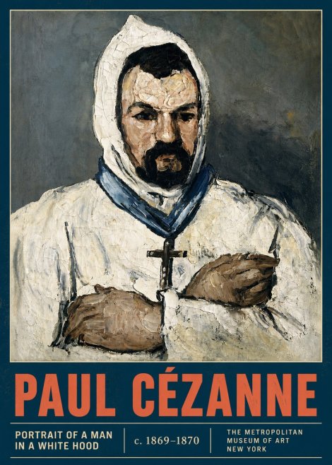Paul Cézanne Portrait of a Man in a White Hood No4 - Póster
