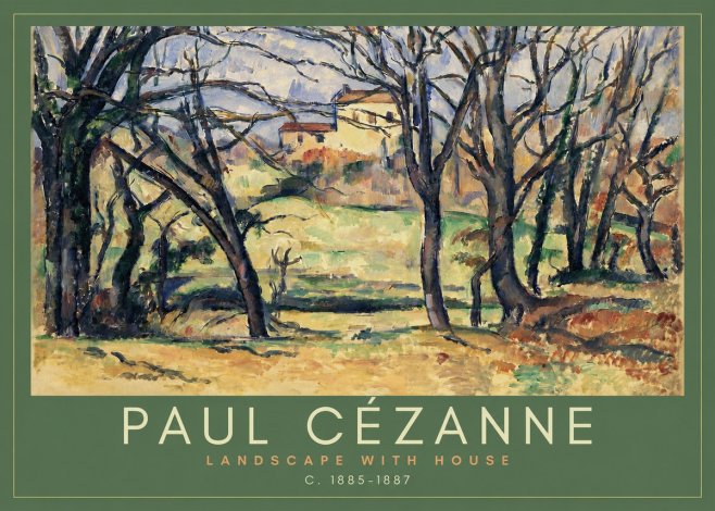 Paul Cézanne Landscape with House No2 - Póster