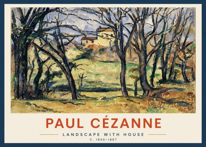 Paul Cézanne Landscape with House No5 - Póster