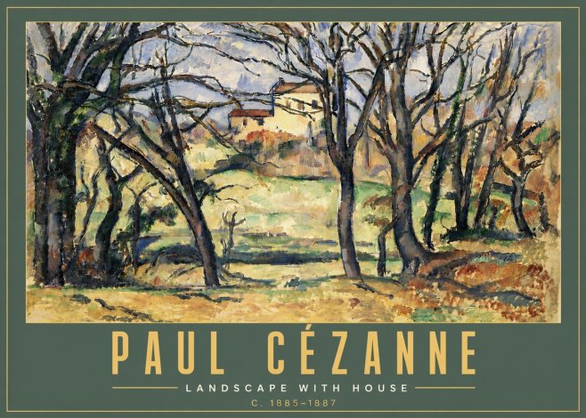 Paul Cézanne Landscape with House No6 - Póster