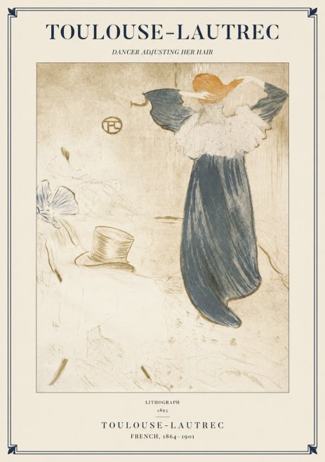 Toulouse-Lautrec Dancer Adjusting Her Hair No1 - Póster