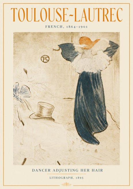 Toulouse-Lautrec Dancer Adjusting Her Hair No4 - Póster