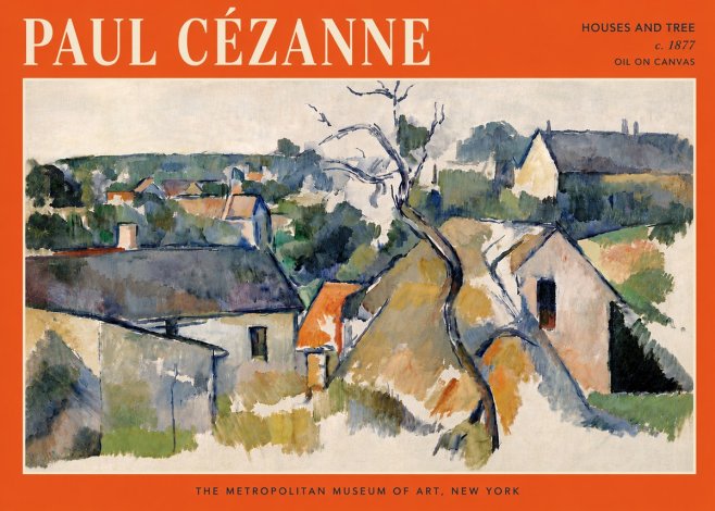 Paul Cézanne Houses and Tree No6 - Póster