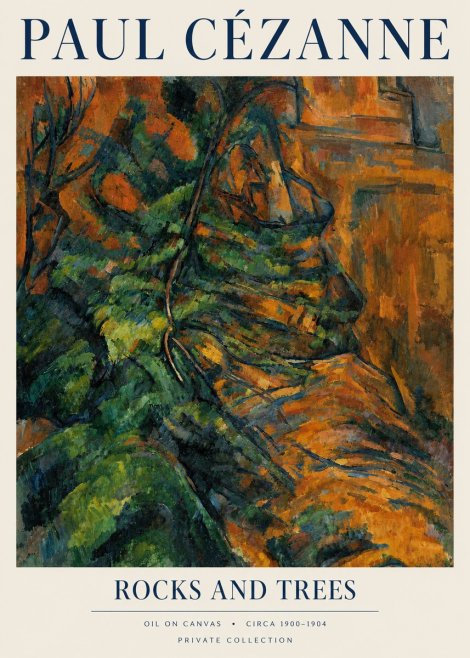 Paul Cézanne Rocks and Trees IV No3 - Póster
