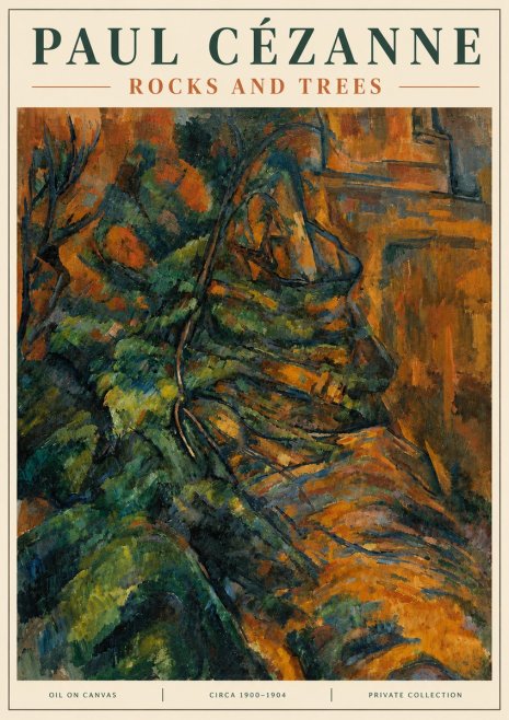Paul Cézanne Rocks and Trees IV No4 - Póster