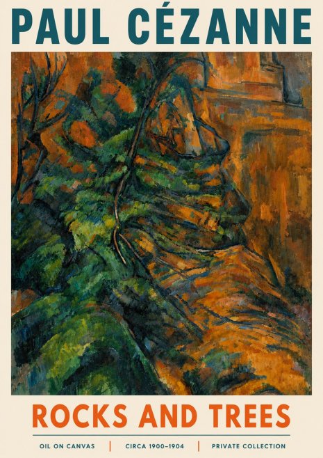 Paul Cézanne Rocks and Trees IV No5 - Póster
