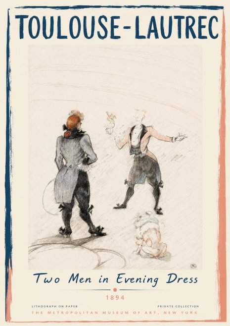 Toulouse-Lautrec Two Men in Evening Dress No3 - Póster