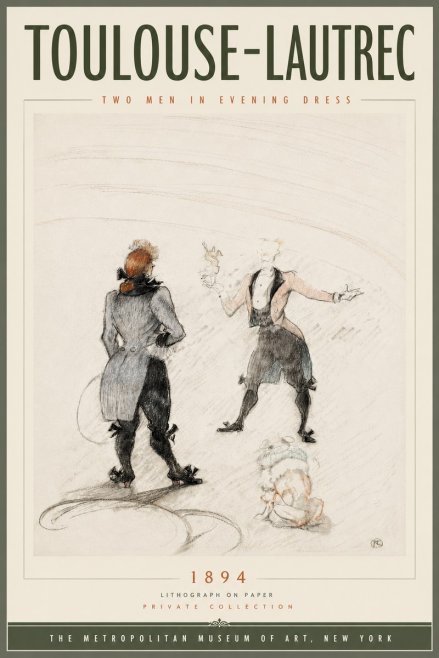 Toulouse-Lautrec Two Men in Evening Dress No5 - Póster
