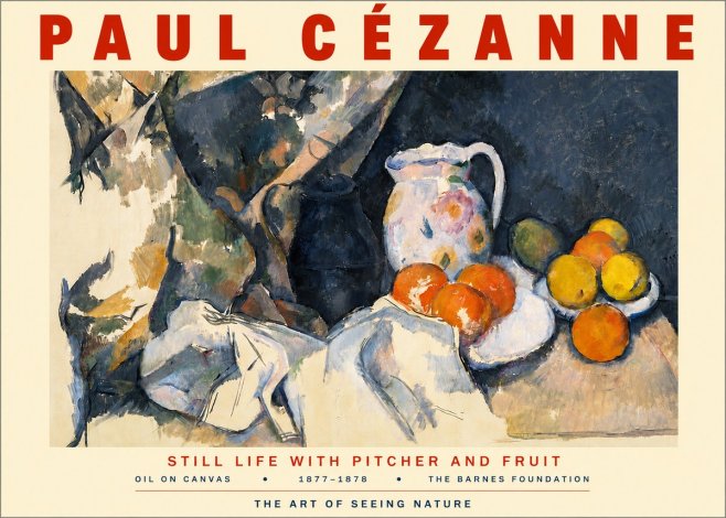 Paul Cézanne Still Life with Pitcher and Fruit No3 - Póster